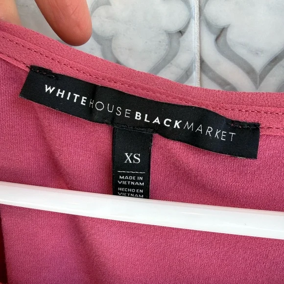 White House Black Market Mauve Top with Button Accents - Picture 2 of 5